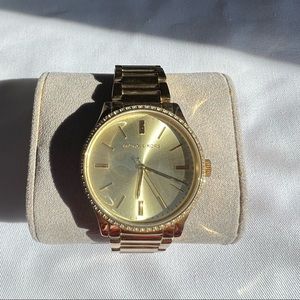 Michael Kors Bailey Gold Dial Crystal Watch Stainless Steel MK3808